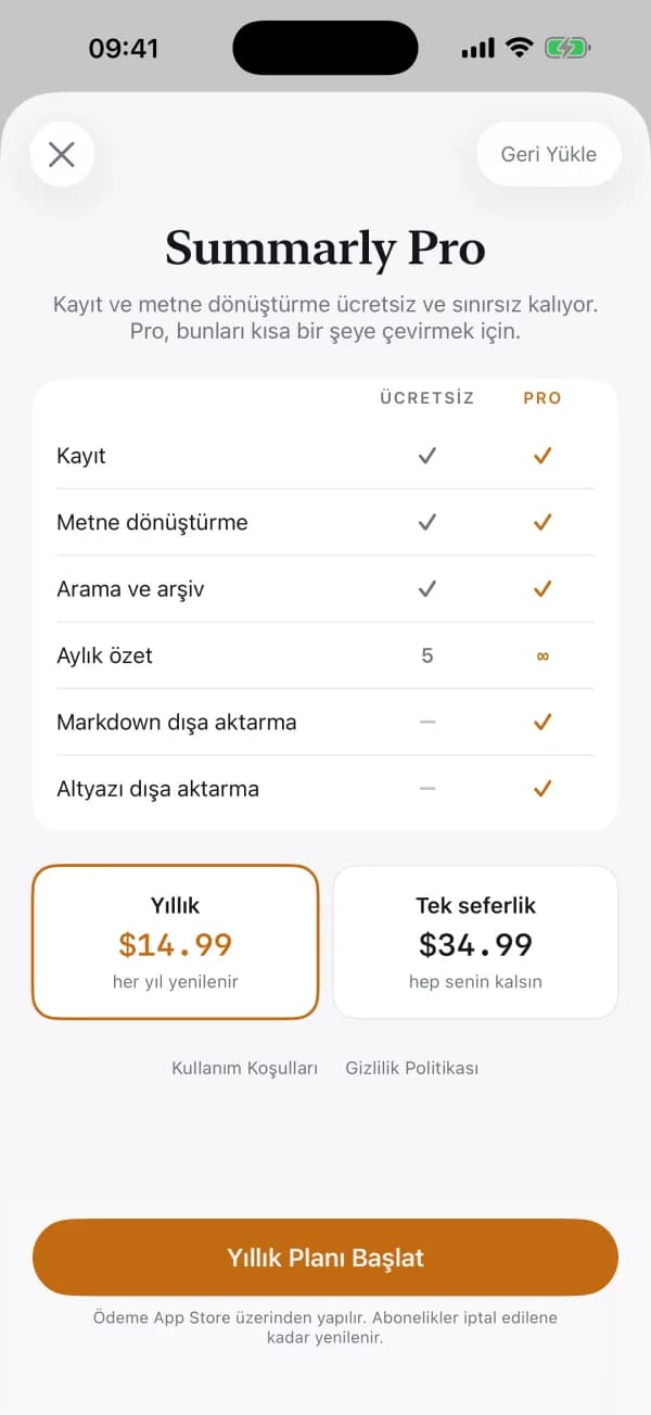 Ücretsiz ve Pro yan yana, gizlenen bir şey yok