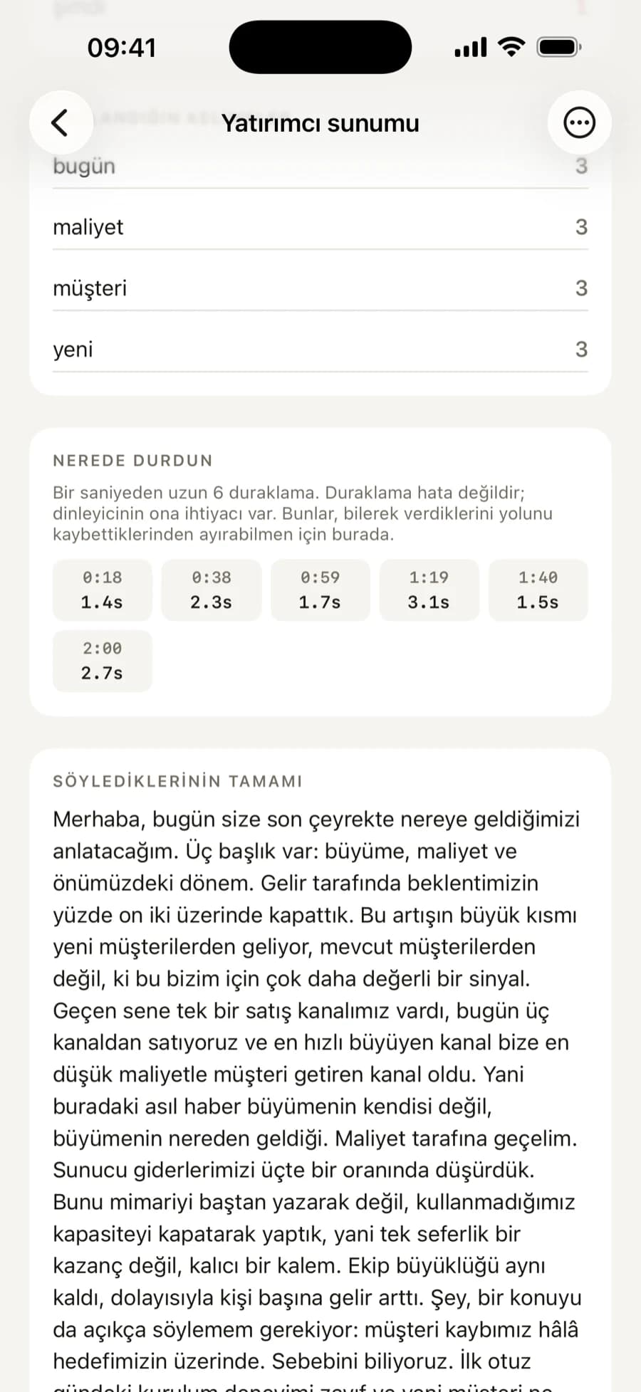 Hangi dolgu kelimeyi kaç kez söylediğiniz ve farkında olmadan yaslandığınız kelimeler.