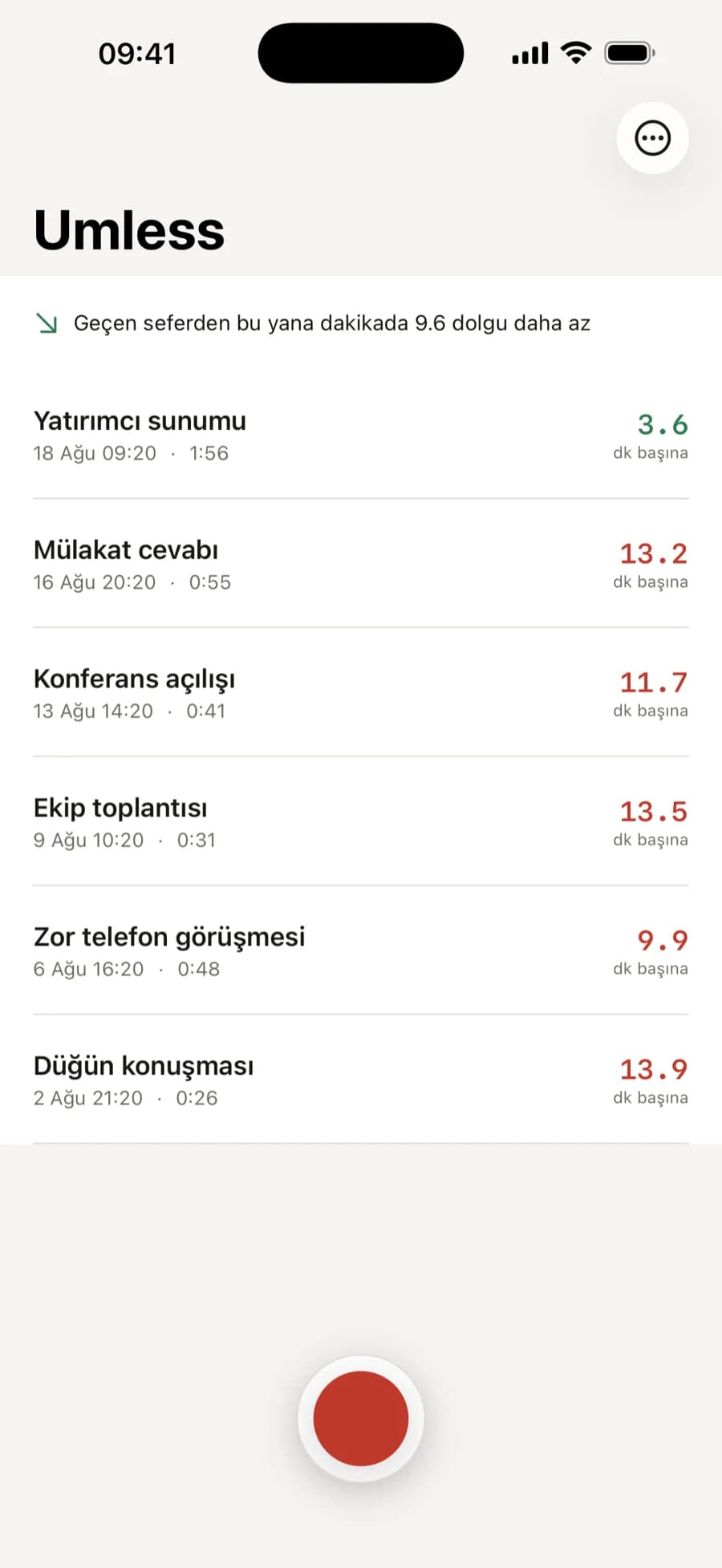 Bütün provalar, en yenisi üstte, ilerleyip ilerlemediğinizi tek cümleyle söyleyen satırla birlikte.