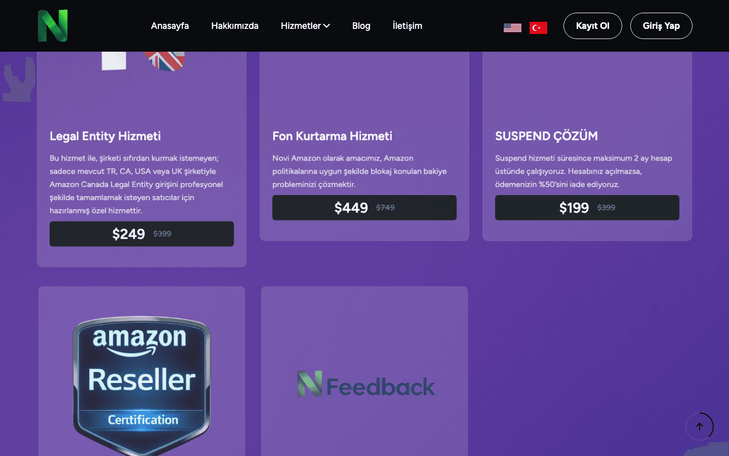 noviamazon screenshot - middle