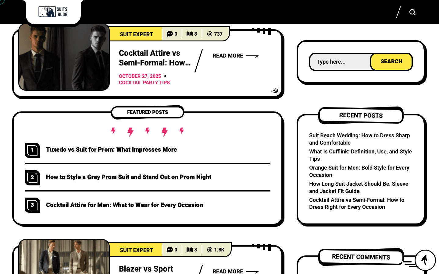suitsblog screenshot - middle