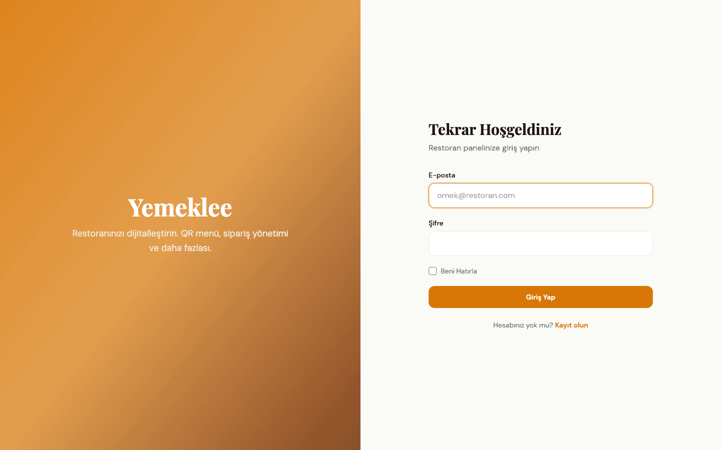 yemeklee screenshot - bottom